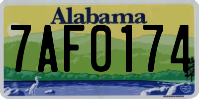 AL license plate 7AF0174