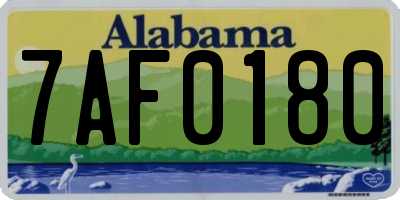 AL license plate 7AF0180