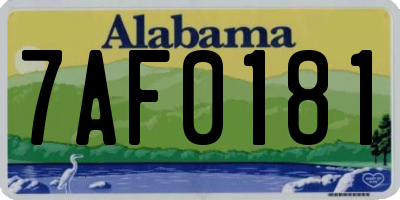 AL license plate 7AF0181