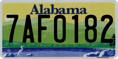 AL license plate 7AF0182