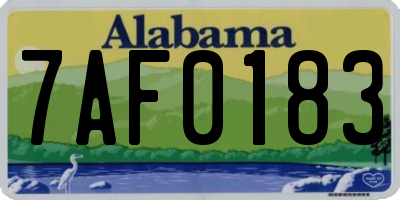 AL license plate 7AF0183
