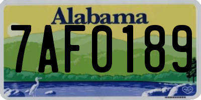 AL license plate 7AF0189