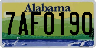 AL license plate 7AF0190