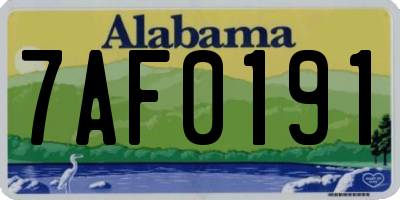 AL license plate 7AF0191