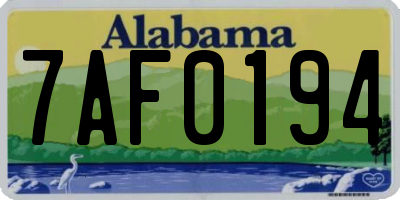 AL license plate 7AF0194