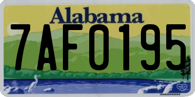 AL license plate 7AF0195