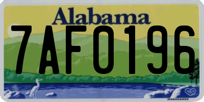 AL license plate 7AF0196