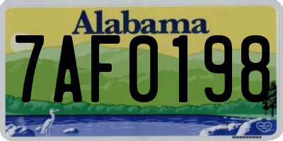 AL license plate 7AF0198