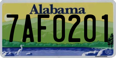 AL license plate 7AF0201
