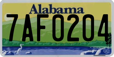 AL license plate 7AF0204