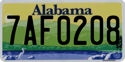 AL license plate 7AF0208