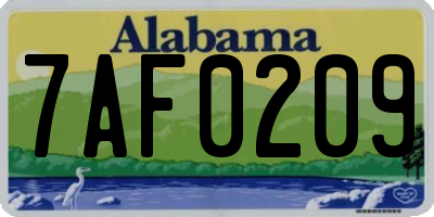 AL license plate 7AF0209