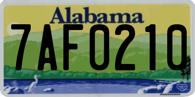 AL license plate 7AF0210