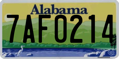 AL license plate 7AF0214