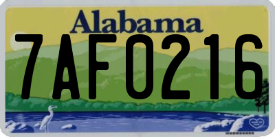 AL license plate 7AF0216