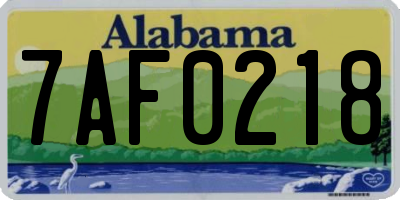 AL license plate 7AF0218