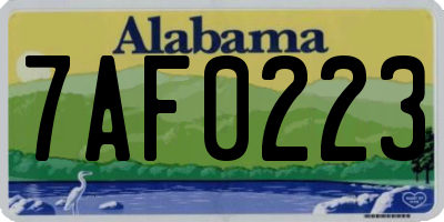 AL license plate 7AF0223