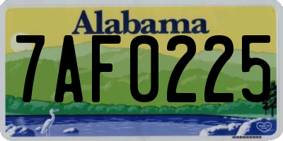 AL license plate 7AF0225