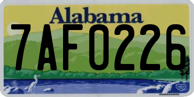 AL license plate 7AF0226