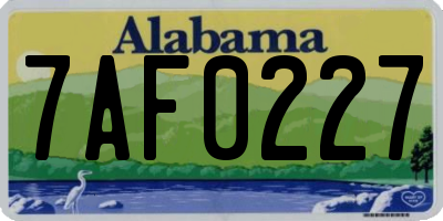 AL license plate 7AF0227