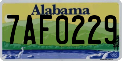 AL license plate 7AF0229