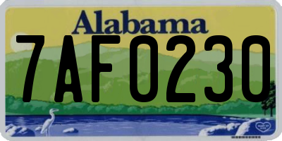 AL license plate 7AF0230