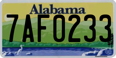 AL license plate 7AF0233