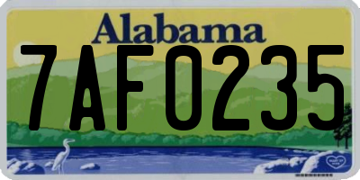 AL license plate 7AF0235