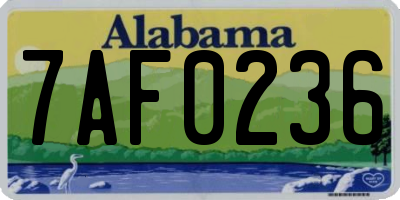 AL license plate 7AF0236