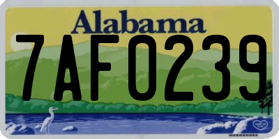 AL license plate 7AF0239
