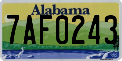 AL license plate 7AF0243