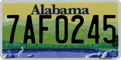 AL license plate 7AF0245