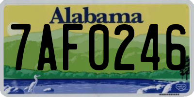 AL license plate 7AF0246