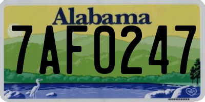 AL license plate 7AF0247