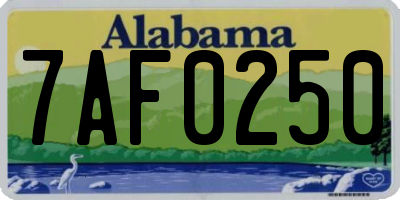 AL license plate 7AF0250