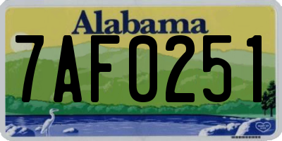 AL license plate 7AF0251