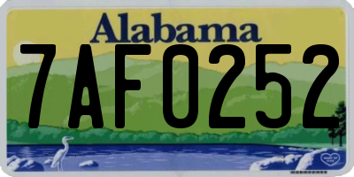AL license plate 7AF0252