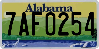 AL license plate 7AF0254