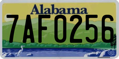 AL license plate 7AF0256