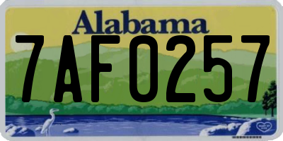 AL license plate 7AF0257