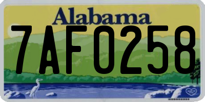 AL license plate 7AF0258