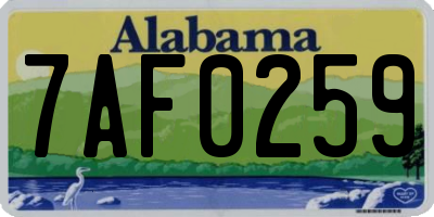 AL license plate 7AF0259