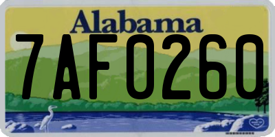 AL license plate 7AF0260