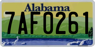 AL license plate 7AF0261
