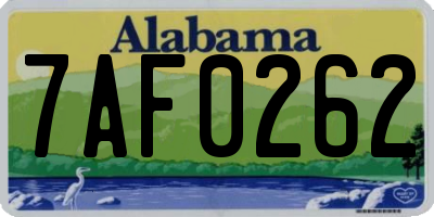 AL license plate 7AF0262