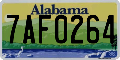 AL license plate 7AF0264