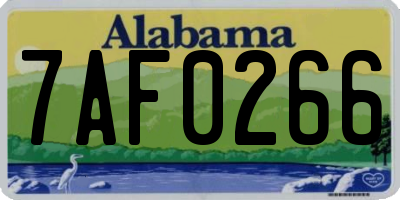 AL license plate 7AF0266