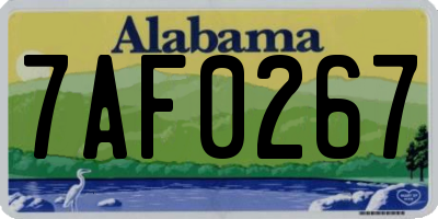 AL license plate 7AF0267