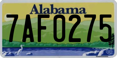 AL license plate 7AF0275