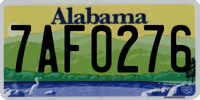 AL license plate 7AF0276